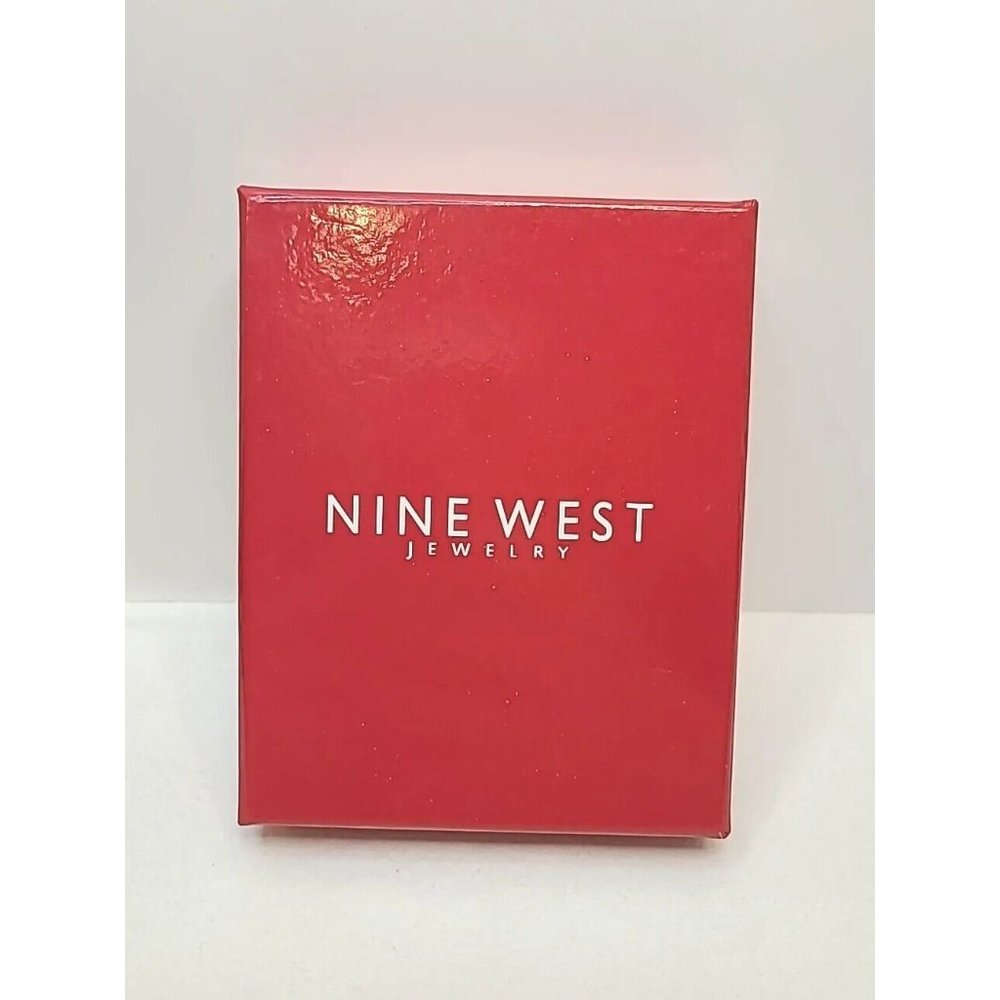 NINE WEST Silver Tone‎ Multi Color Jewels Cross necklace Stud Earring Set W Box - Picture 5 of 7
